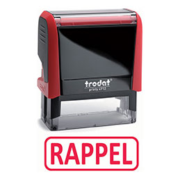 Tampon Trodat XPRINT à formule : RAPPEL - Encrage automatique rechargeable - empreinte rouge 45 x 16
