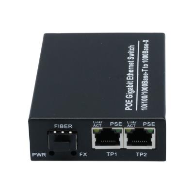 Convertisseur 2 x RJ45 PoE Gigabit - Fibre SFP 1000SX/LX