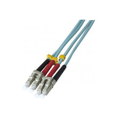 Jarretière optique duplex HD multi OM3 50/125 LC-UPC/LC-UPC aqua - 50 m