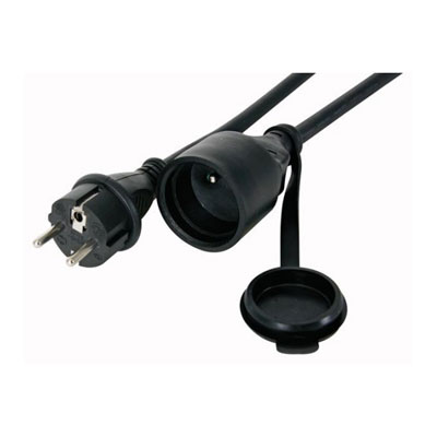 Rallonge secteur tripolaire noire 2,5 mm2 - 15,0 m