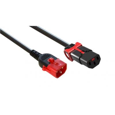 Rallonge d alimentation C14 / C13 à double verrouillage noire -0,5m