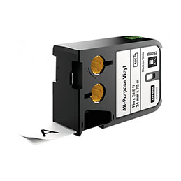 RUBAN VINYLE NOIR SUR BLANC 24MM POUR DYMO XTL