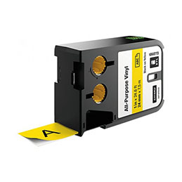 RUBAN VINYLE NOIR SUR JAUNE 24MM POUR DYMO XTL