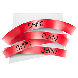 Ruban plastique dymo noir/rouge 12MM pour letratag