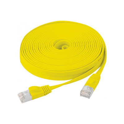 Cordon RJ45 plat CAT 6 U/FTP SNG jaune - 0,5 m