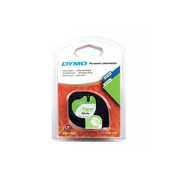 Ruban dymo S0721510 letratag 12X4M noir sur blanc
