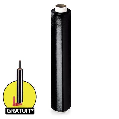 Film étirable manuel cast noir opaque RAJA 17 microns 300 m