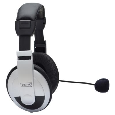 DIGITUS Casque micro Stereo multimedia, noir / argent