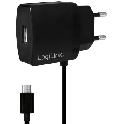 LogiLink Chargeur secteur USB avec câble micro USB intégré
