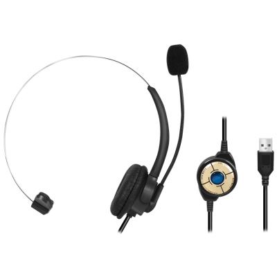 LogiLink Casque mono, avec micro, fiche mâle USB-A, noir