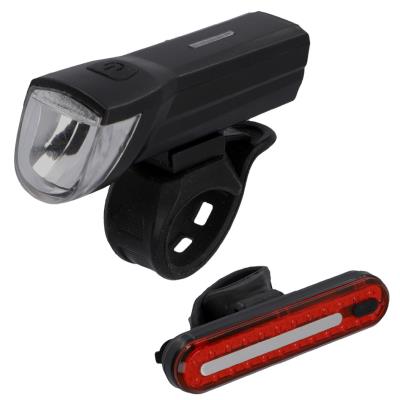 FISCHER Set d'éclairage de vélo à LED rechargeable, 30 lux