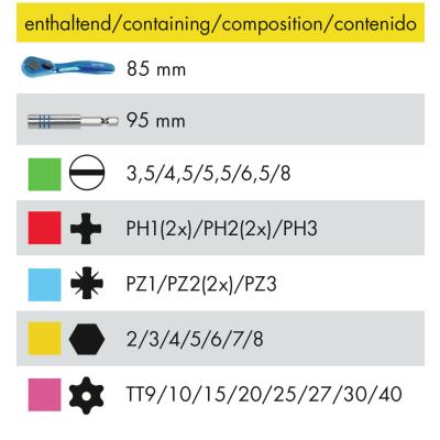 HEYTEC Boîte de jeu d'embouts, équipé, 32 pièces,