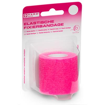 HARO Bande de fixation élastique, 50 mm x 4,5 m, rose vif