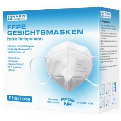 HARO Masque facial sans valve, indice de protection: FFP2