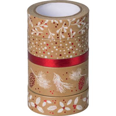 HEYDA Ruban adhésif décoratif Nature, rouge / blanc