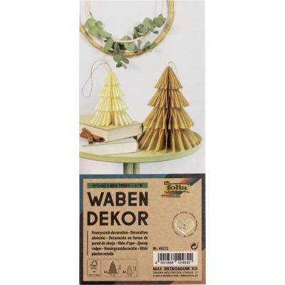 folia Décoration alvéolée HYGGE XMAS TREES, set de 2, S/M