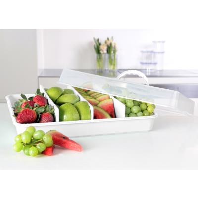 plast team Plat à gâteau avec couvercle, transparent/blanc