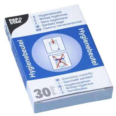 PAPSTAR Sacs hygiéniques en PE, non imprimé, blanc