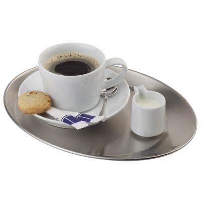 APS Plateau de service CAFE, ovale, acier inoxydable mat
