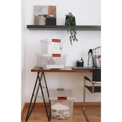 EDA Boîte de rangement CLiPSTOCK, 45 litres, PP, transparent
