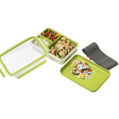 emsa Lunchbox CLIP & GO, 1,20 litres, transparent / vert