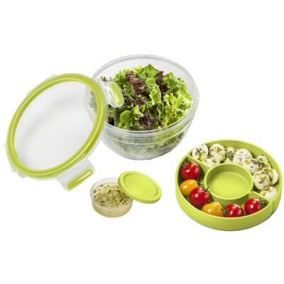 emsa Boîte à salade CLIP & GO, 1,0 L, transparent / vert