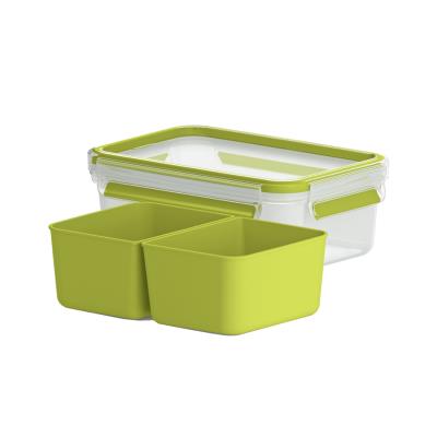 emsa Boîte pour goûter CLIP & GO, 0,55 L, transparent / vert