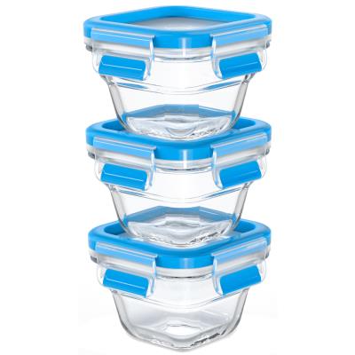 emsa Boîte de conservation CLIP & CLOSE verre, set de 3