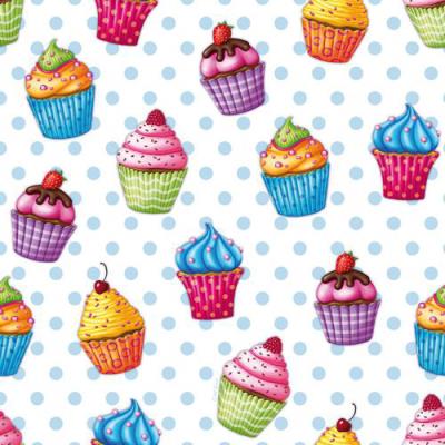 PAPSTAR Serviettes à motif 'Cupcakes', 300 x 300 mm