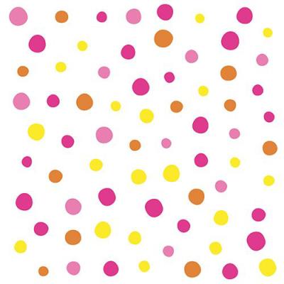 PAPSTAR Serviette à motif 'Colorful Dots', 330x330 mm, rose