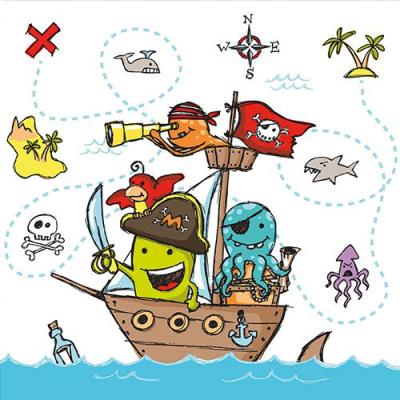 PAPSTAR Serviette à motif 'Pirates', 330 x 330 mm