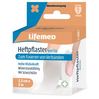 Lifemed Sparadrap 'Classic', blanc, 25 mm x 5,0 m