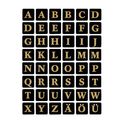 HERMA stickers alphabetique A-Z, film marqué, noir/or