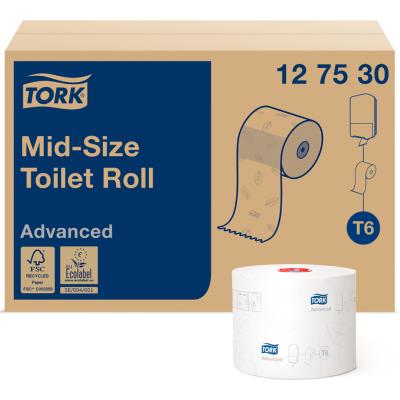 TORK Papier toilette rouleau Midi, 2 plis, 100 m, blanc