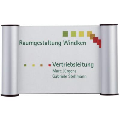 FRANKEN Plaque de porte clip, 180 x 115 mm - A6, argent