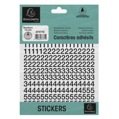 EXACOMPTA Chiffres auto-adhésifs 0-9, 20 mm, noir