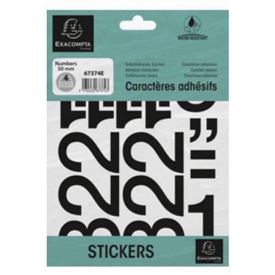 EXACOMPTA Chiffres auto-adhésifs 0-9, 50 mm, noir