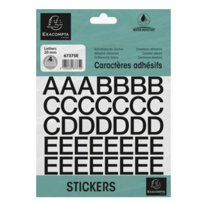 EXACOMPTA Lettres auto-adhésives A-Z, 20 mm, noir