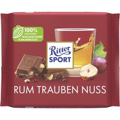 Ritter SPORT Tablette de chocolat RHUM RAISIN NOISETTE,100 g
