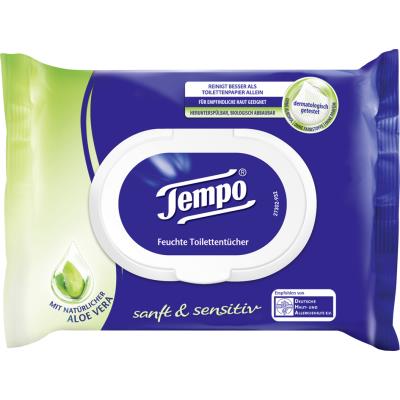 Tempo Lingettes humides de toilette doux & soigneux