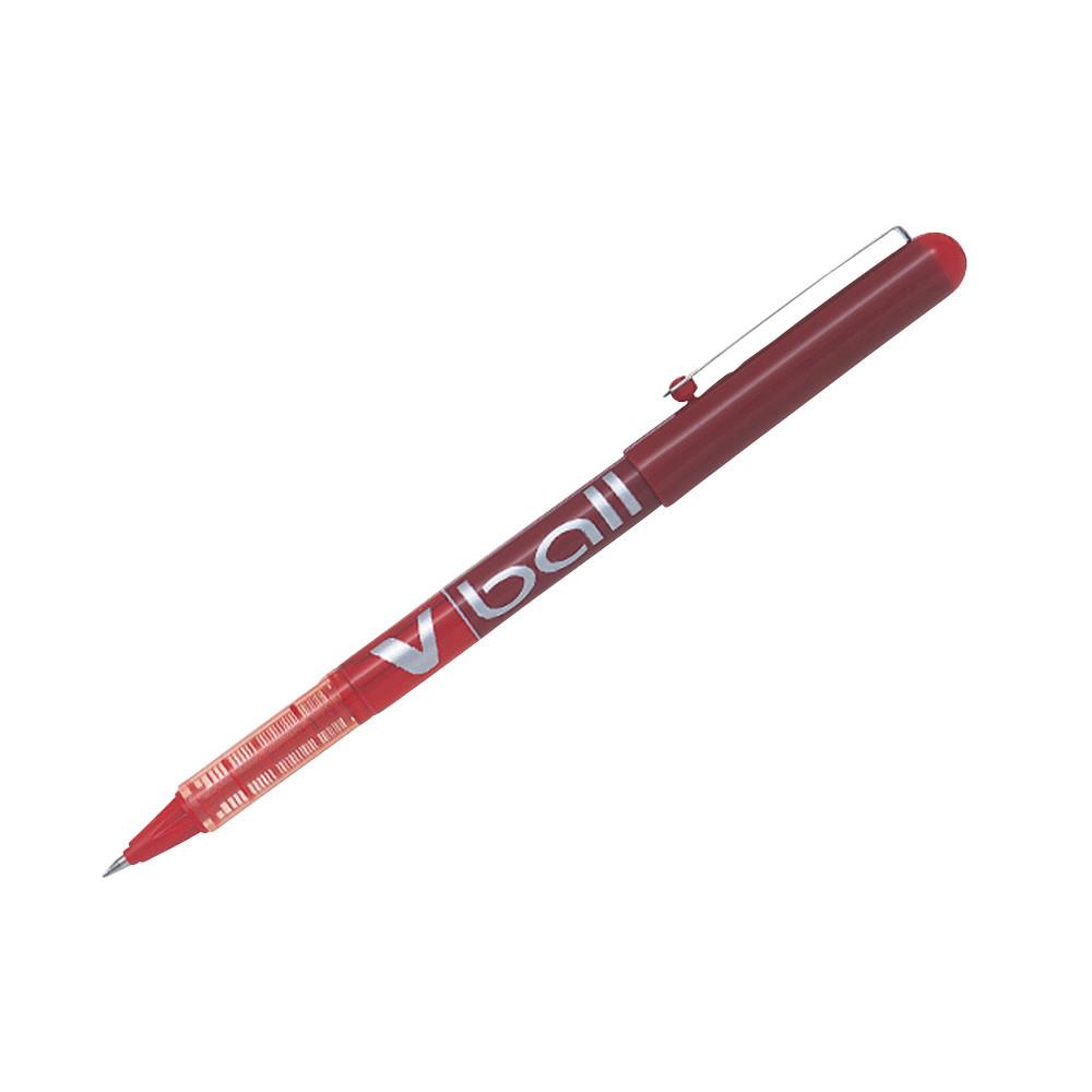 Lot 3 Stylos Pilot V Ball 0.5mm - Encre Liquide Rouge - Écriture Fluide