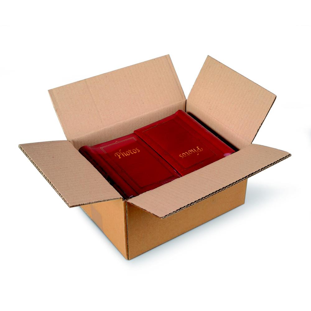 Lot De 5 Boîtes En Carton Double Vague Havane, 35 X 35 X 20 Cm