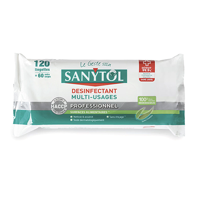 Lingettes dsinfectantes surfaces