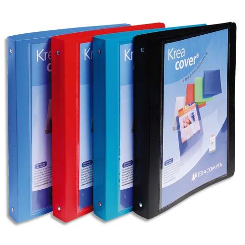 Classeur personnalisable 1 face Exacompta Kreacover en polypropylne - A4+ - dos 4 cm - coloris assortis