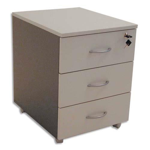 Caisson mobile 3 tiroirs coloris gris clair/anthracite Budget