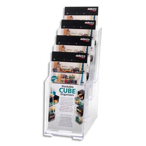 Porte brochures de comptoir Deflecto 4 cases vertical - 1/3 A4