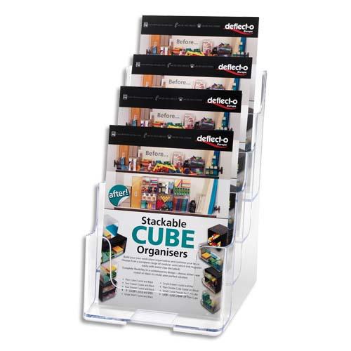 Porte brochures de comptoir Deflecto - 4 cases verticales pour format A5