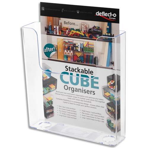 Porte brochures Deflecto 1 case - A4 vertical - 2 usages : a poser ou  fixer au mur