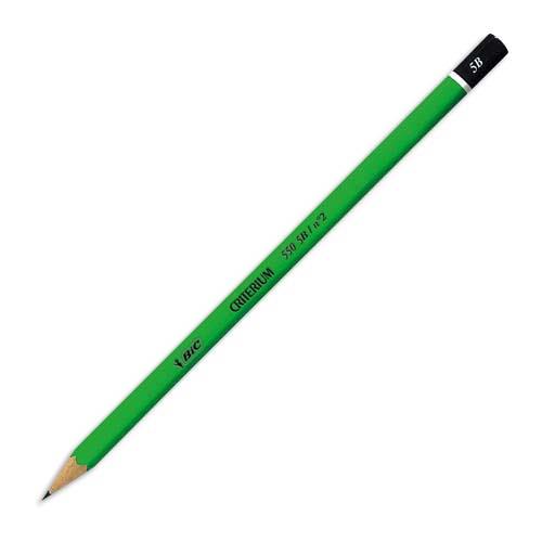 Crayons Graphite BIC Critérium 550 5B - Mines Très Noires, Corps Hexagonal, Tête Trempée, Excellent Taillage, Lot Couleurs Assorties - 3