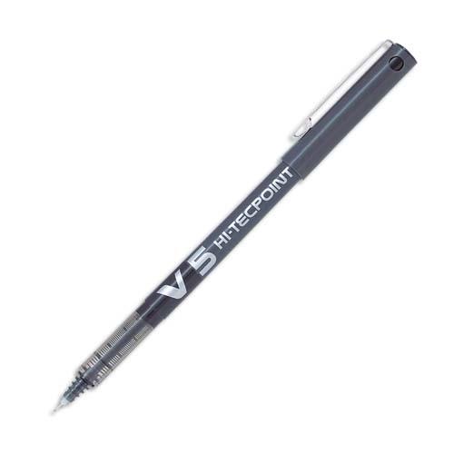 Lot De 3 Stylos Roller Pilot V5 - Pointe 0,5 Mm / Trait 0,3 Mm - Encre Liquide Noire - Écriture Précise Et Fluide